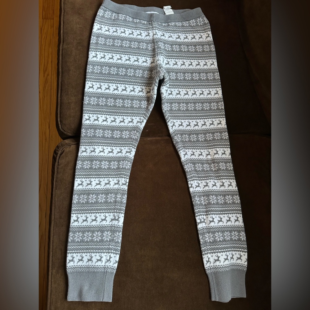 Childrens Place White Gray Silver Christmas Leggings  Comfortable Sz XXL/16..